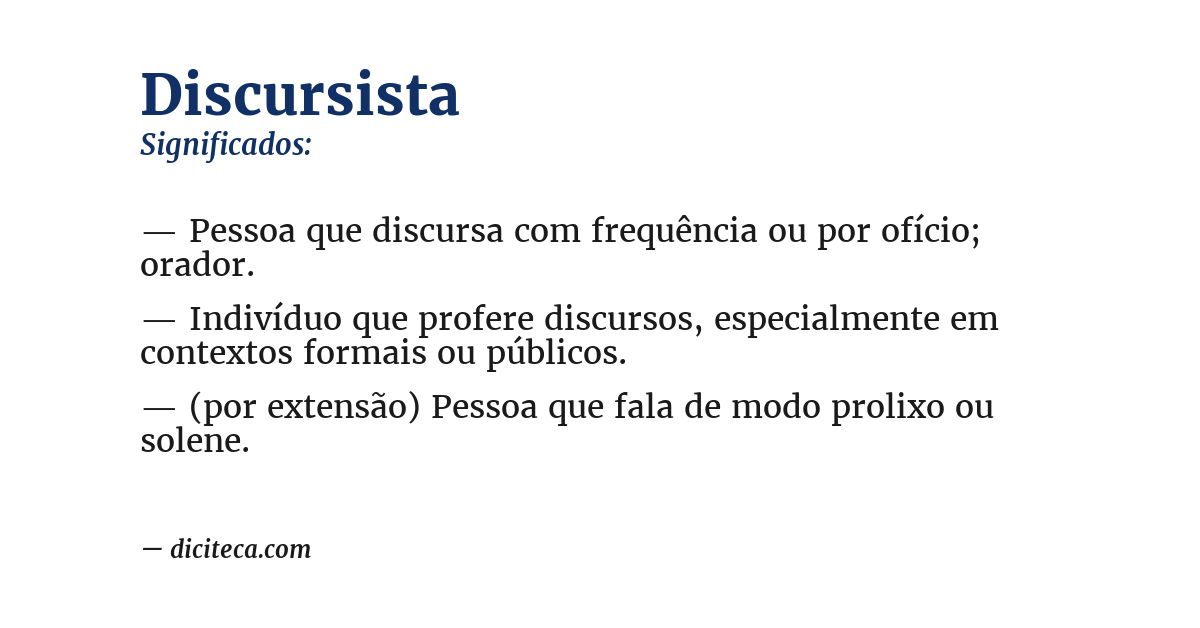 Significado de discursista