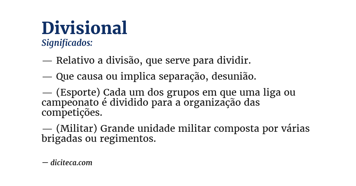 Significado de divisional