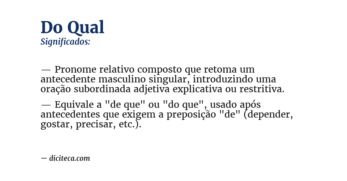 Significado de do qual