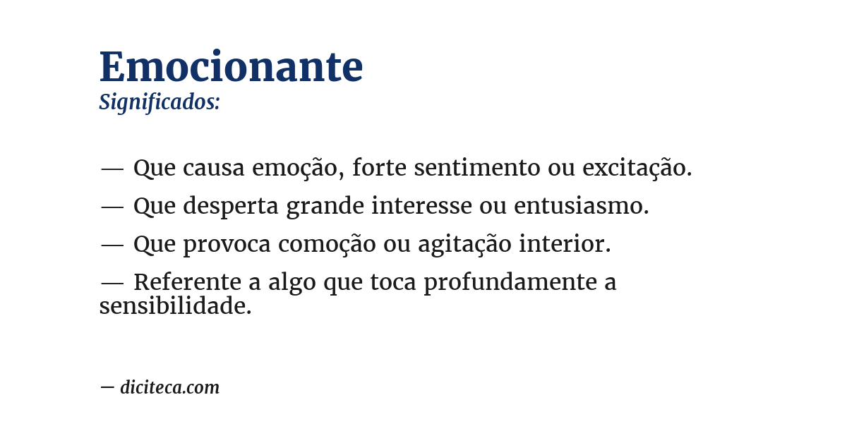 Significado de emocionante