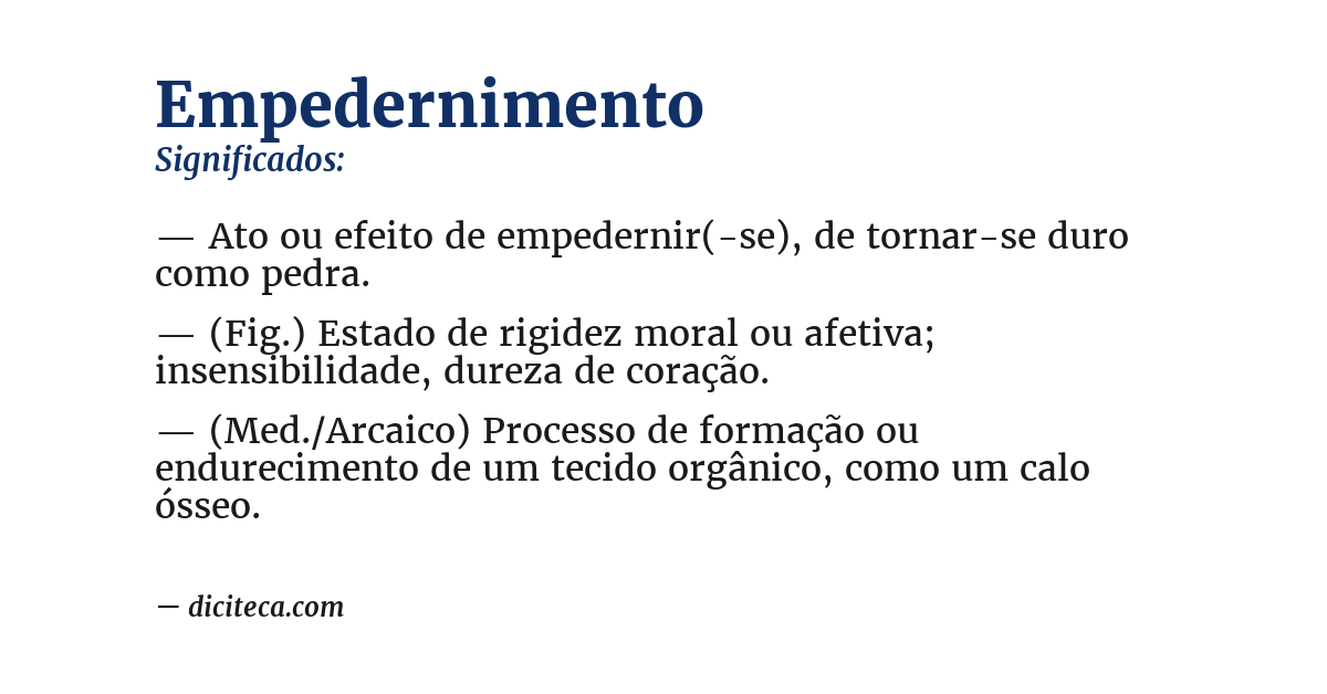 Significado de empedernimento