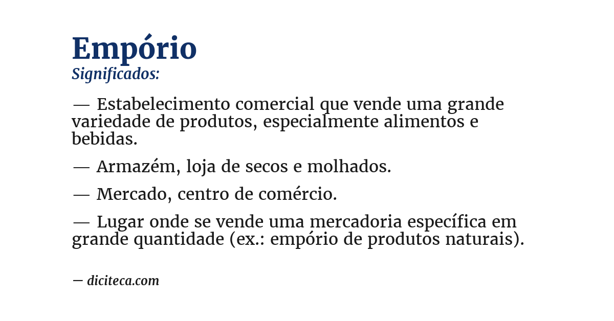 Significado de empório