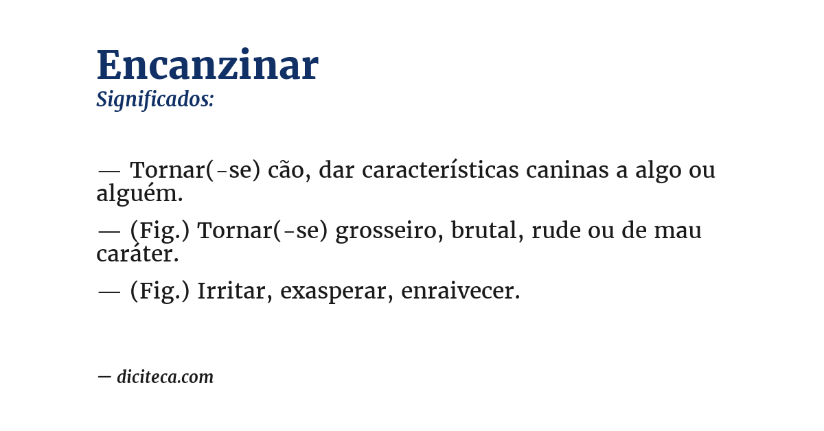 Significado de encanzinar