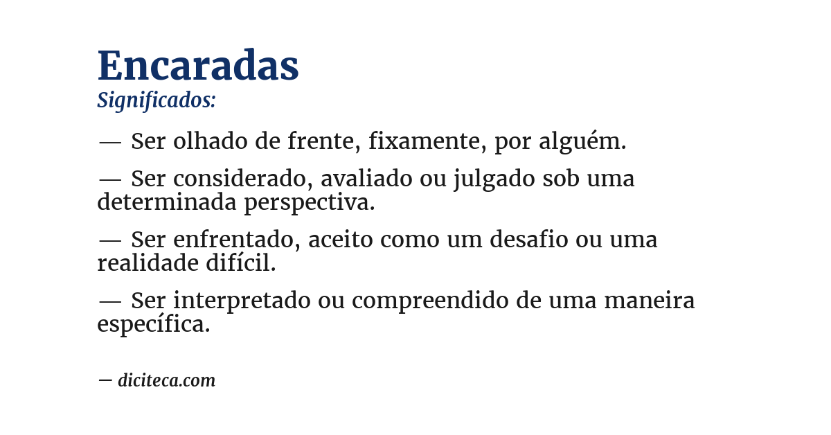 Significado de encaradas