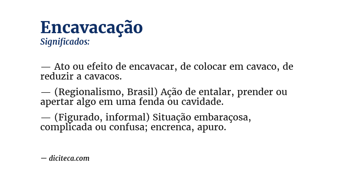 Significado de encavacação