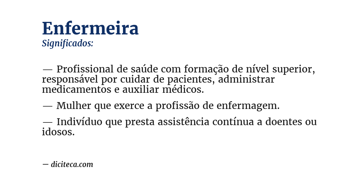 Significado de enfermeira