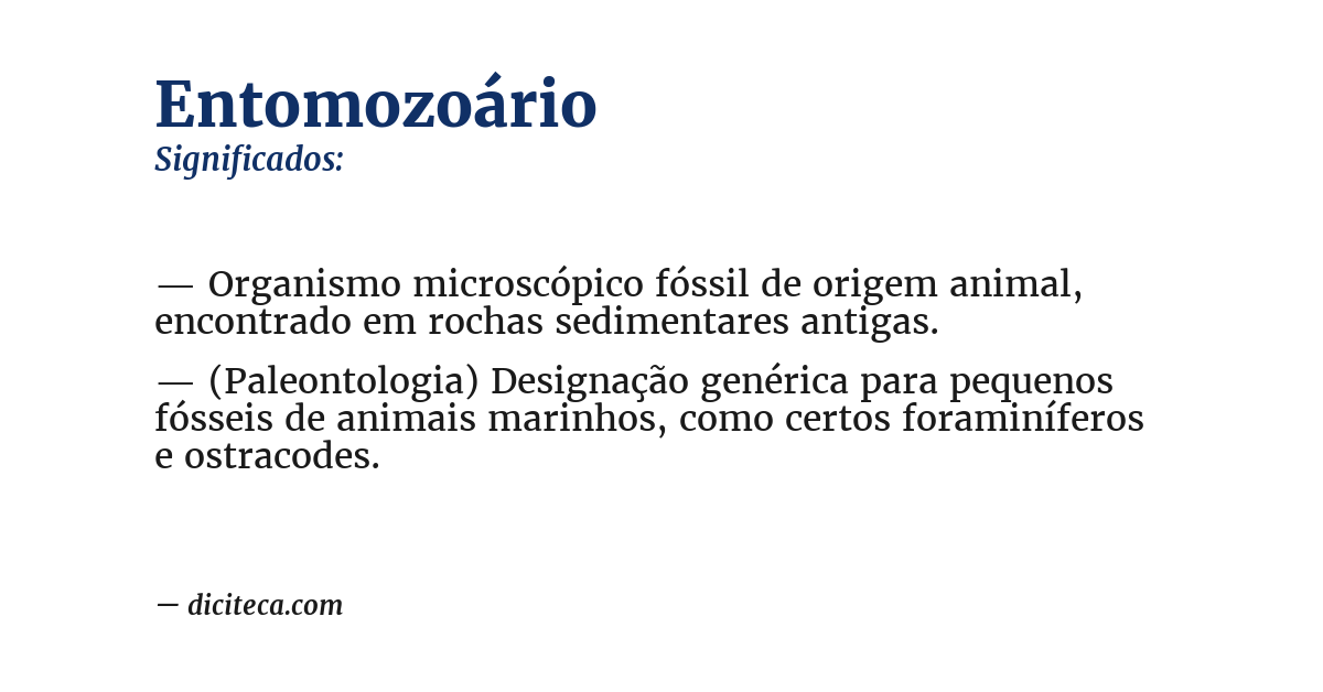 Significado de entomozoário