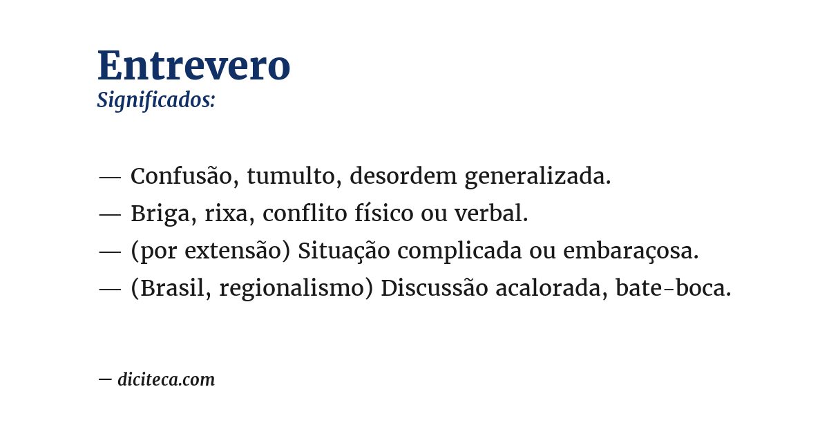 Significado de entrevero