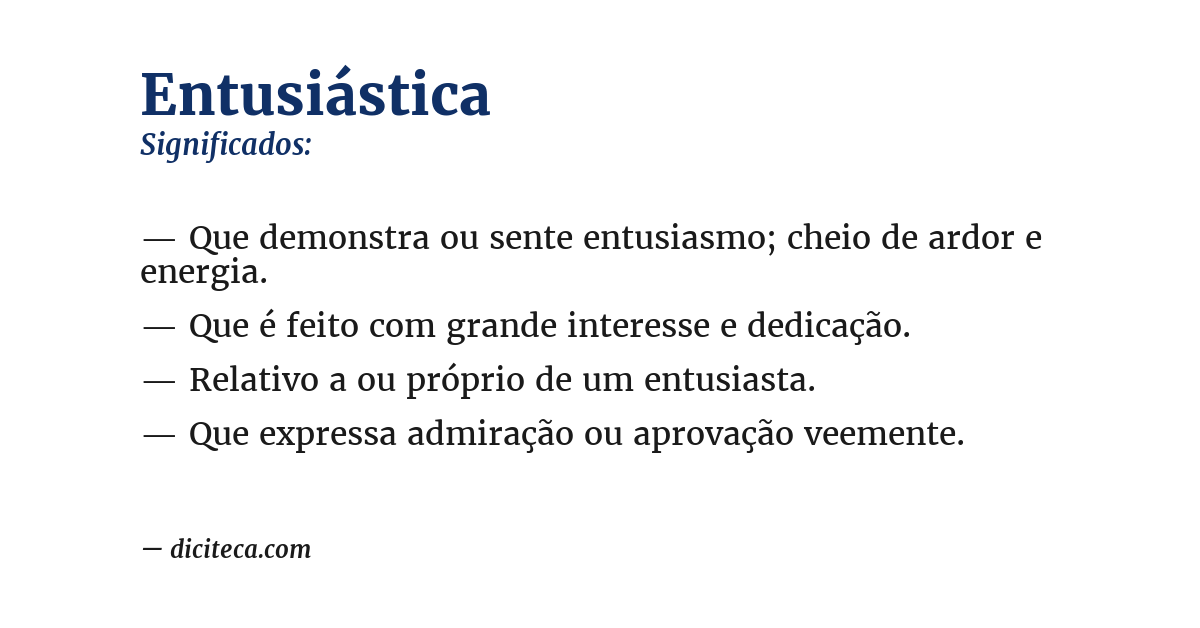 Significado de entusiástica