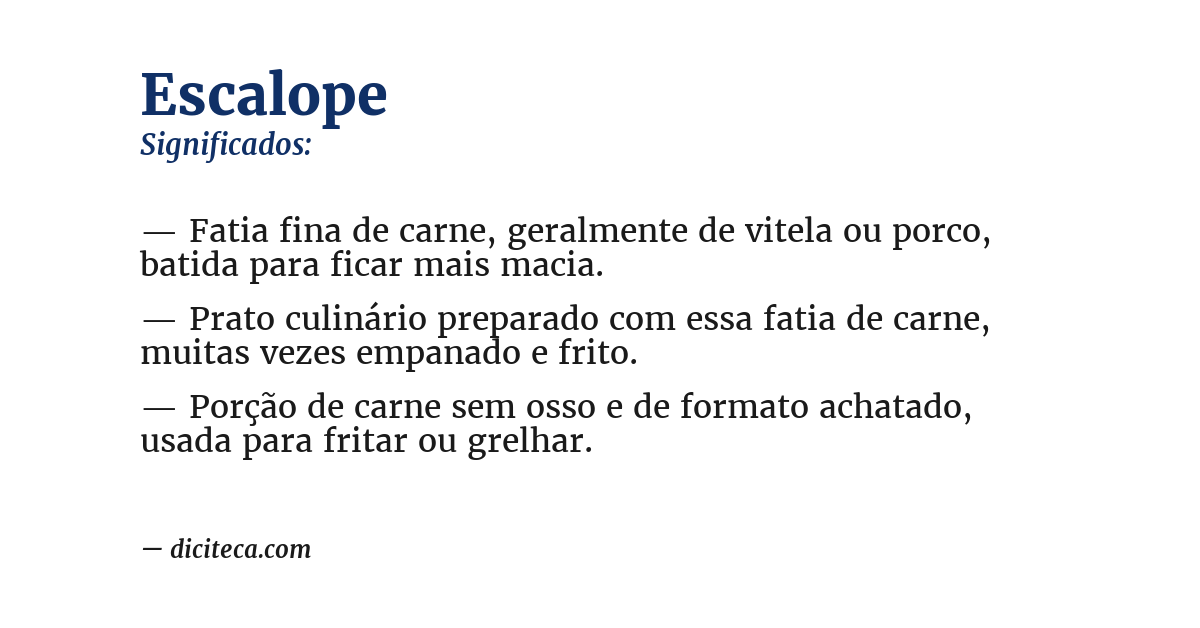 Significado de escalope