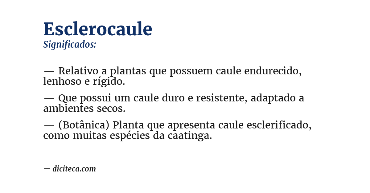 Significado de esclerocaule