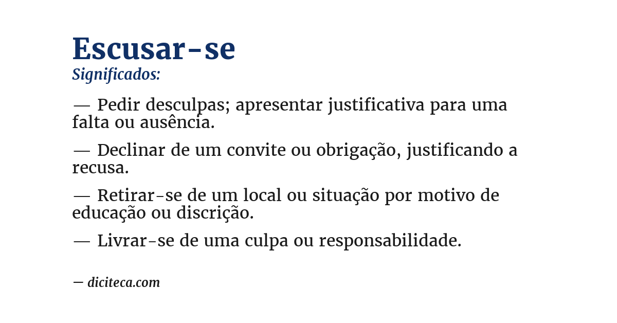 Significado de escusar-se