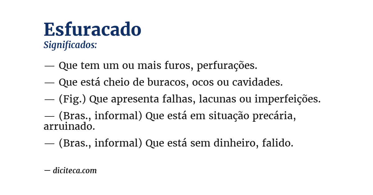 Significado de esfuracado