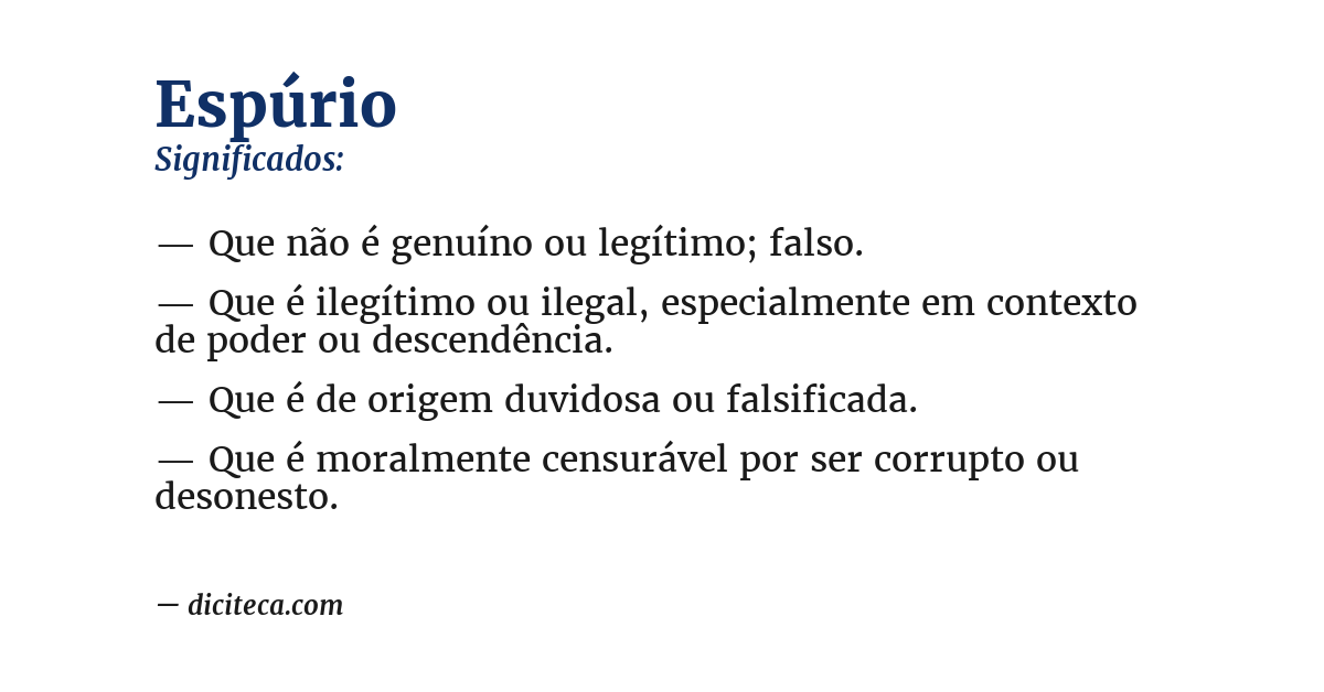 Significado de espúrio