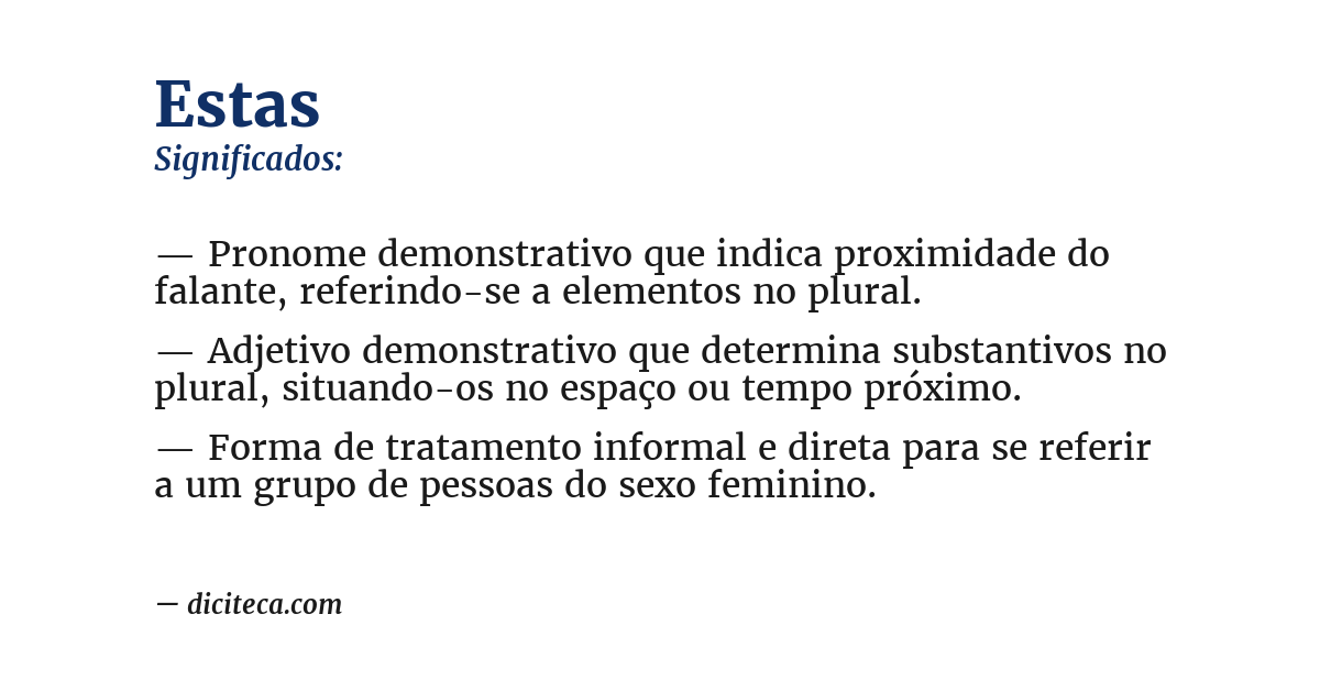 Significado de estas