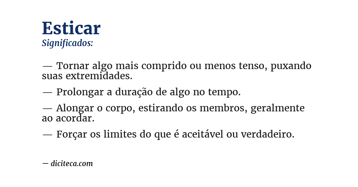 Significado de esticar