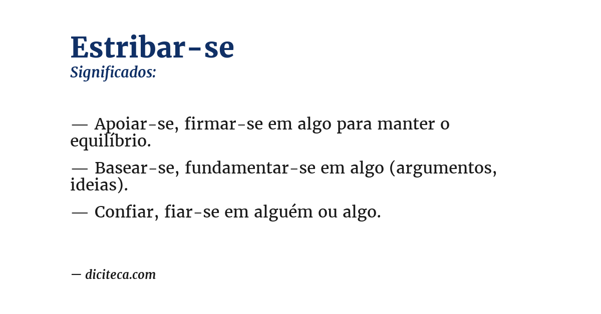 Significado de estribar-se