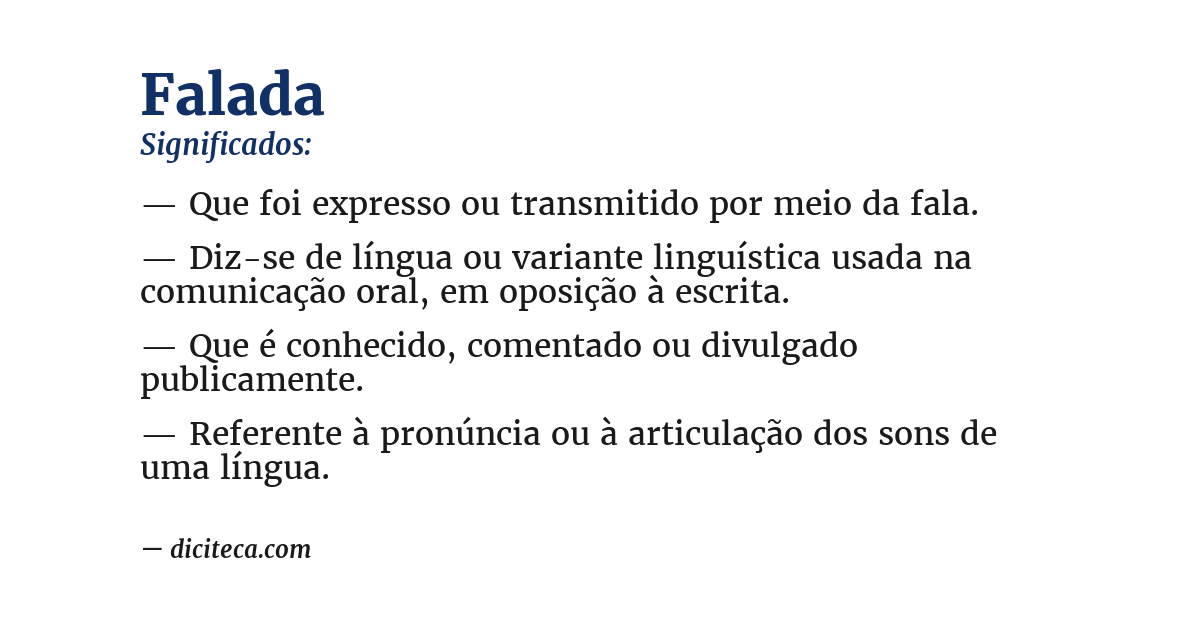 Significado de falada
