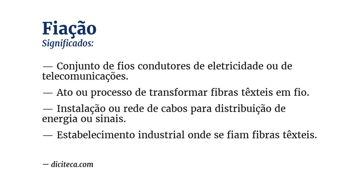 Significado de fiação