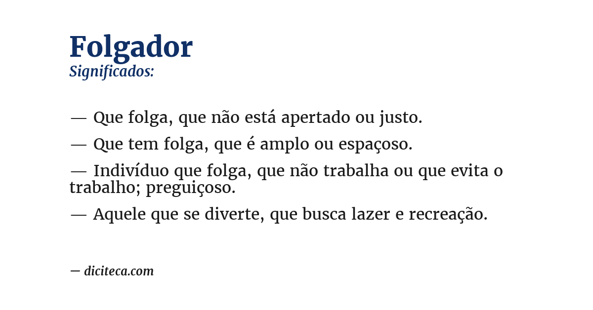 Significado de folgador