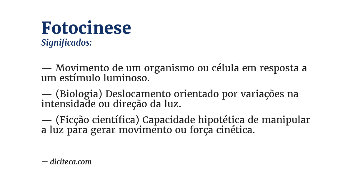 Significado de fotocinese