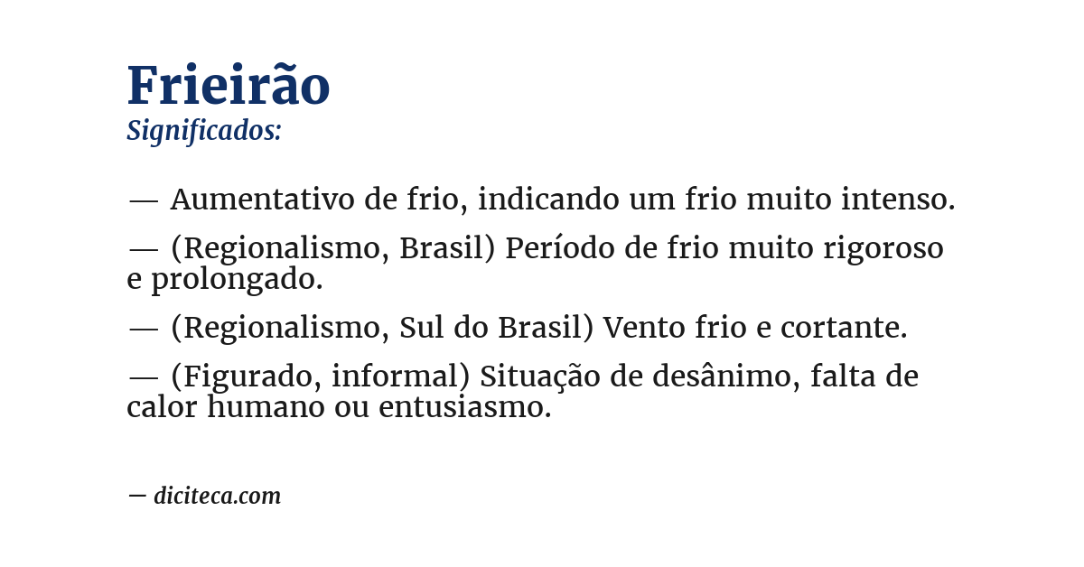 Significado de frieirão