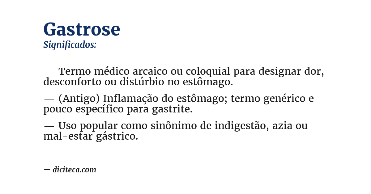 Significado de gastrose