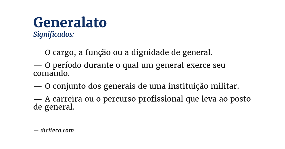 Significado de generalato