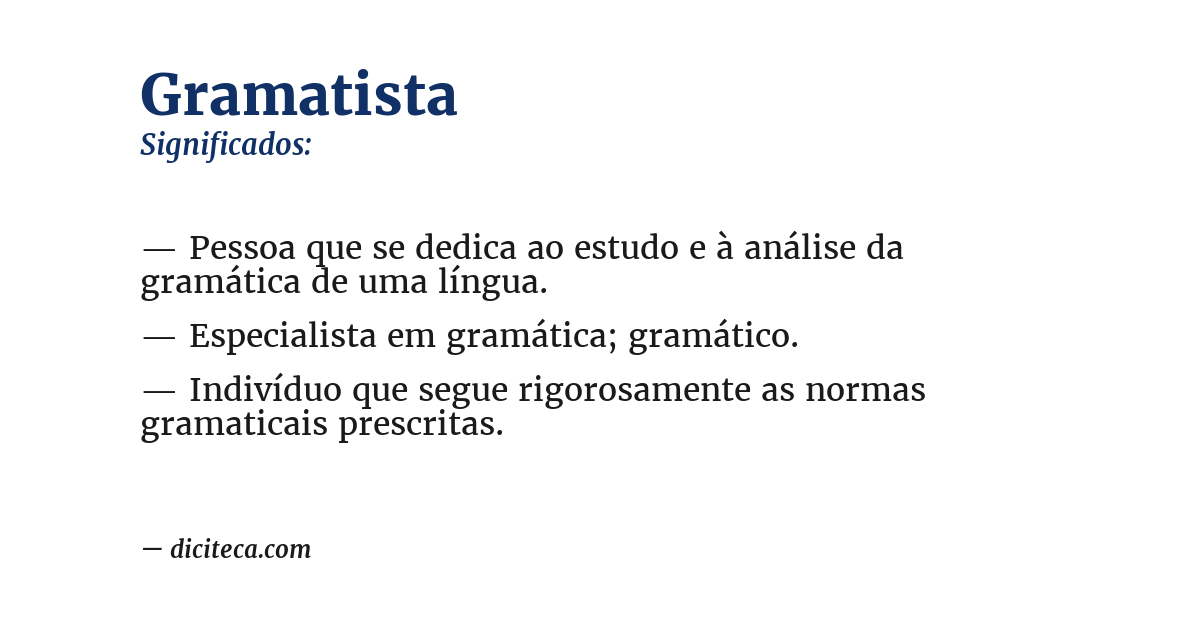 Significado de gramatista