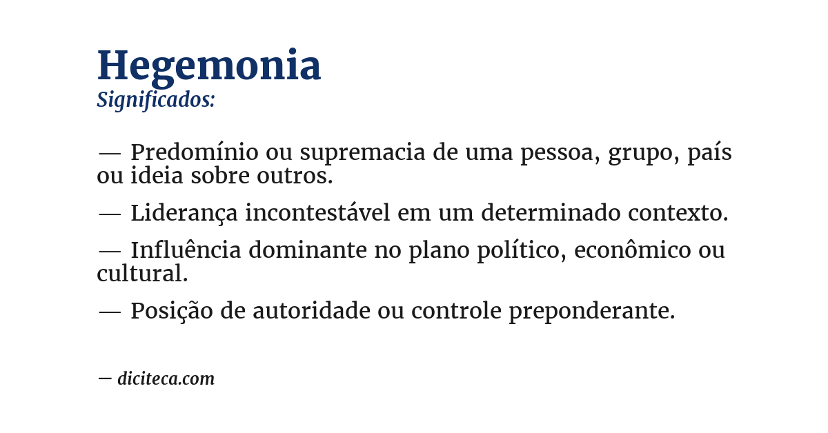 Significado de hegemonia
