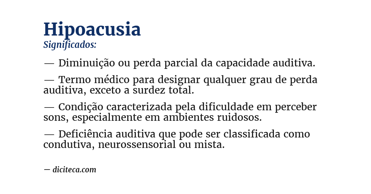 Significado de hipoacusia