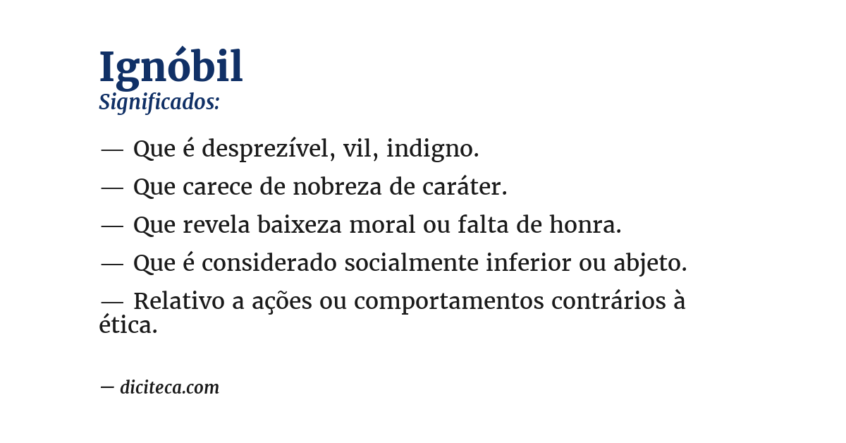 Significado de ignóbil