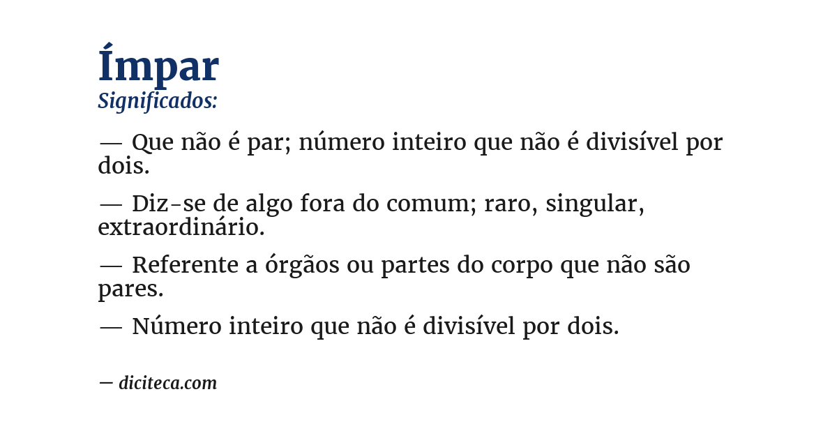 Significado de ímpar