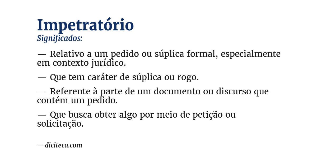 Significado de impetratório