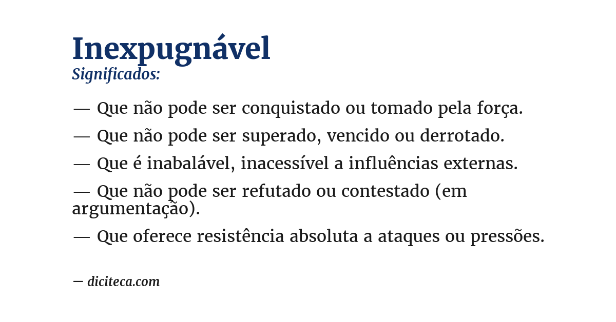 Significado de inexpugnável