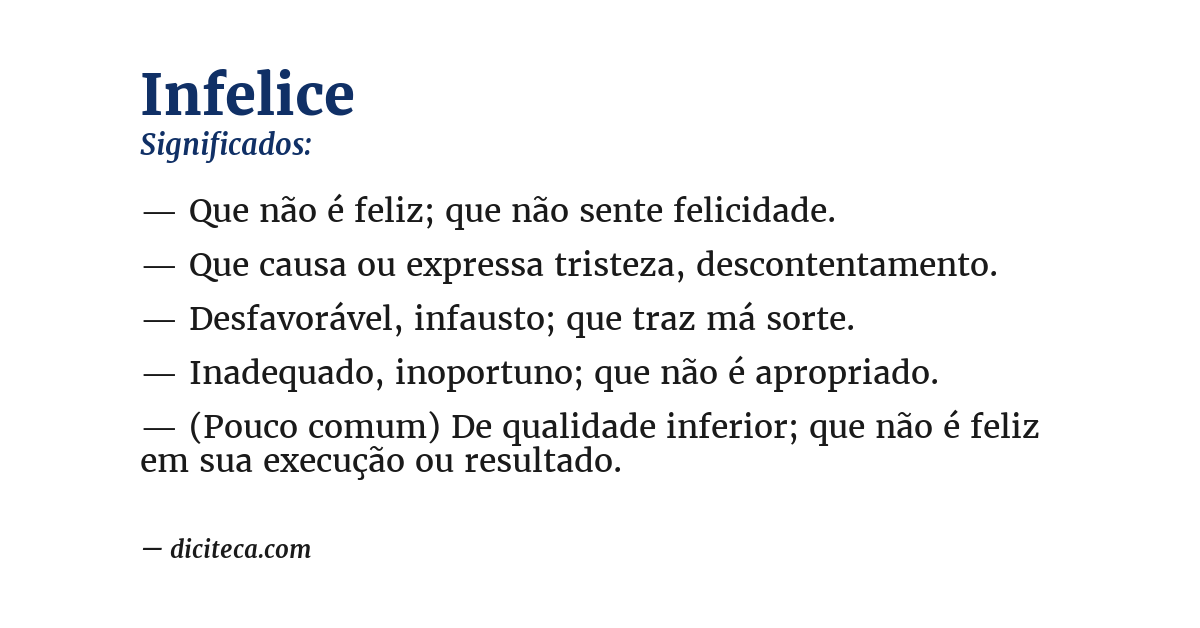 Significado de infelice