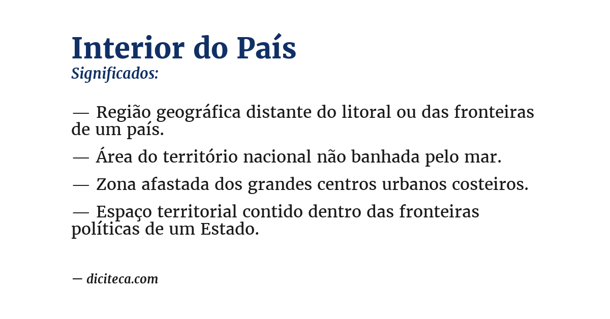 Significado de interior do país