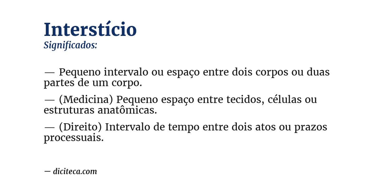 Significado de interstício