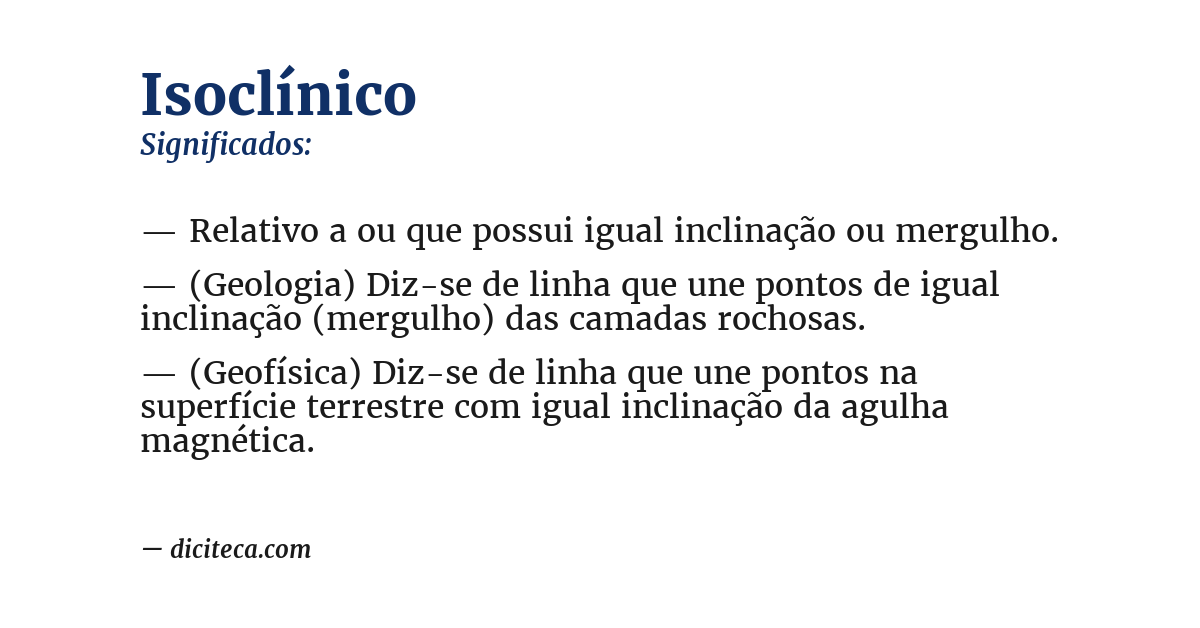 Significado de isoclínico