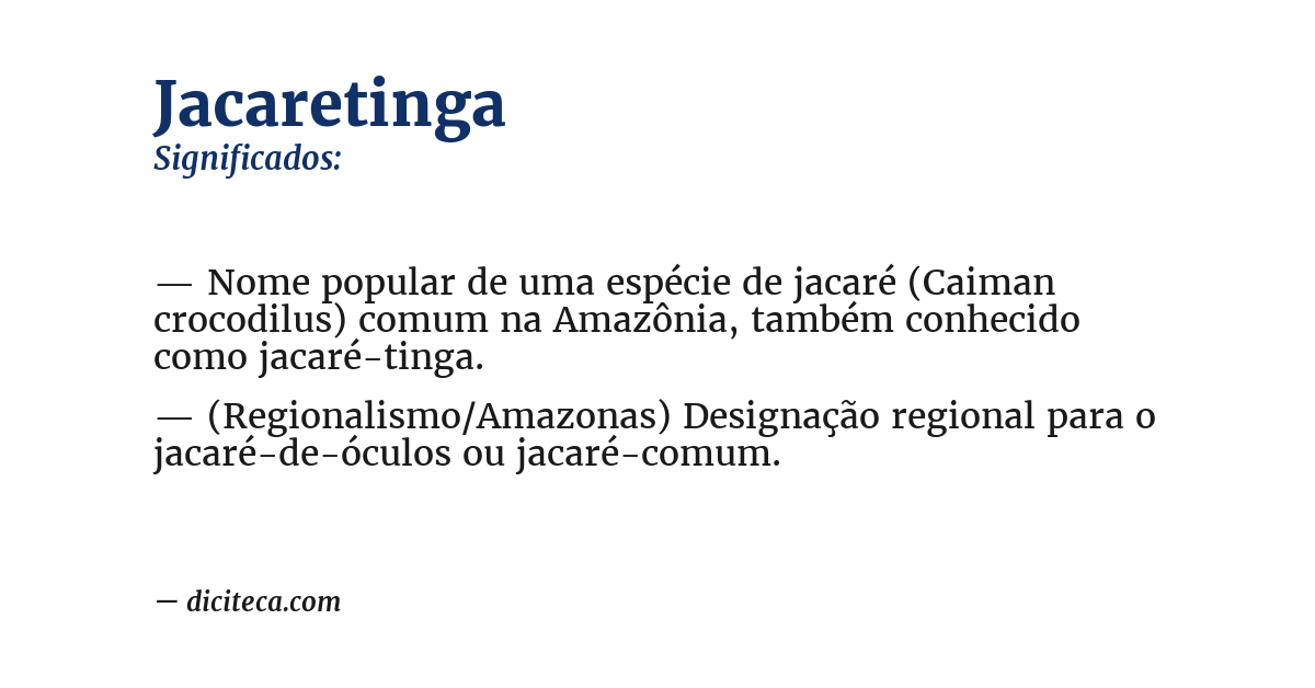 Significado de jacaretinga