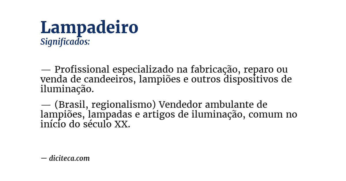 Significado de lampadeiro