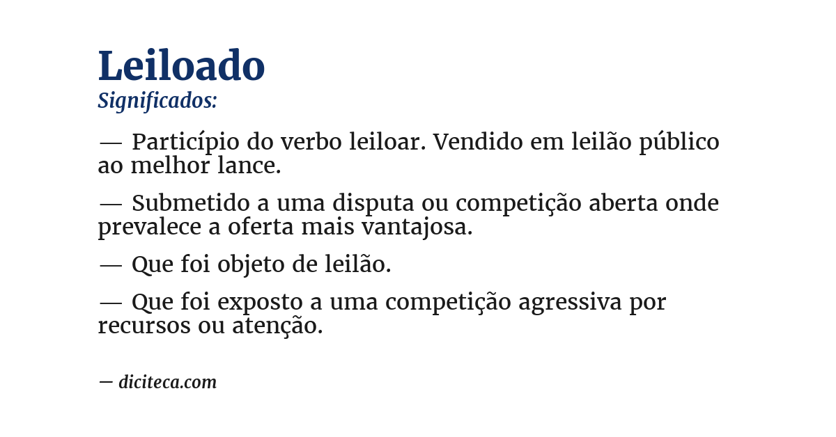 Significado de leiloado