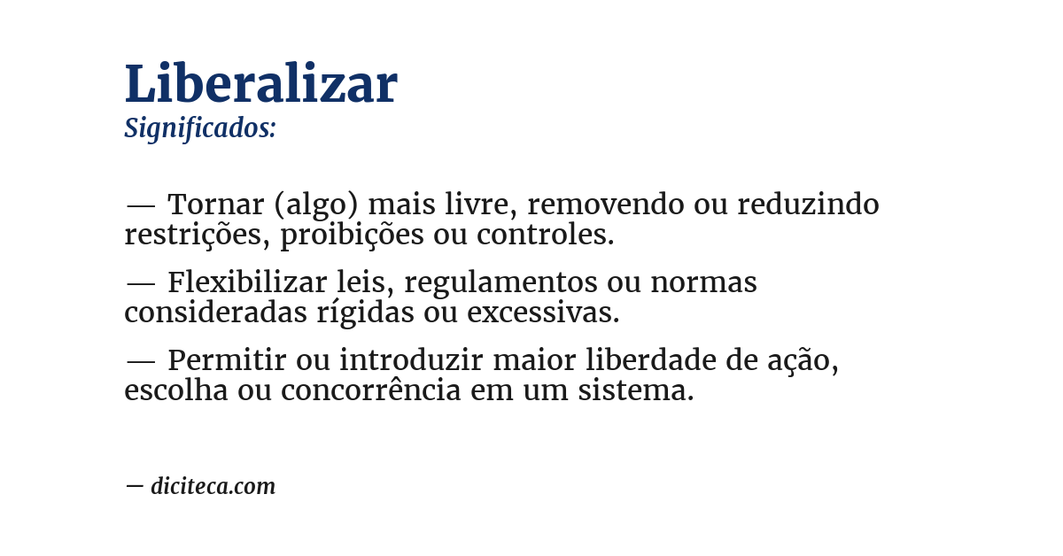Significado de liberalizar