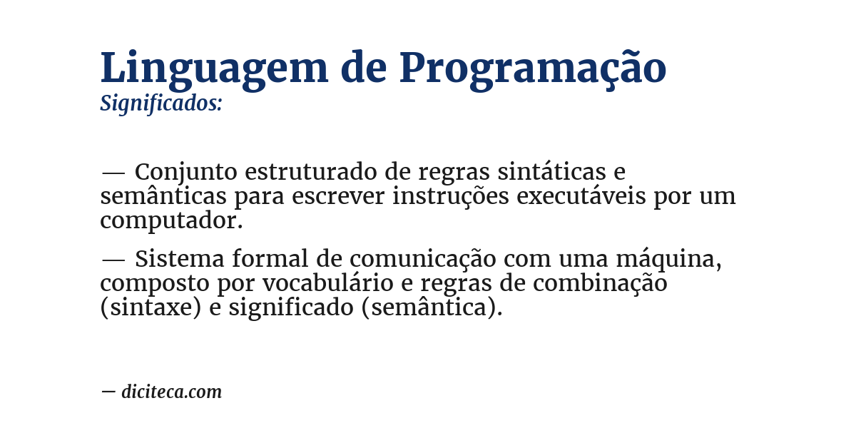 Significado de linguagem de programação
