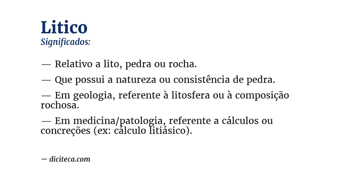 Significado de litico