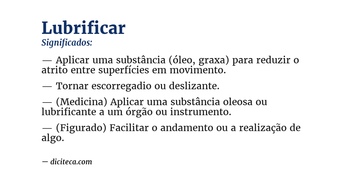 Significado de lubrificar