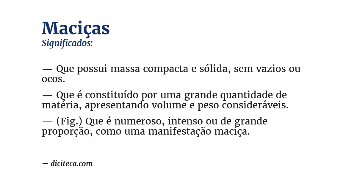 Significado de maciças