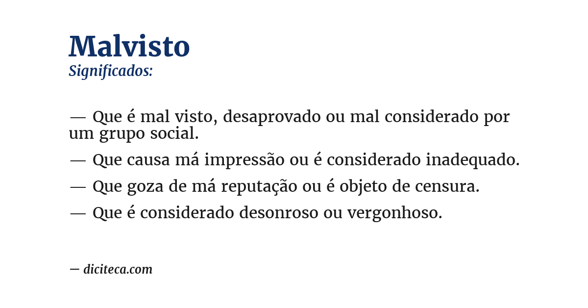 Significado de malvisto