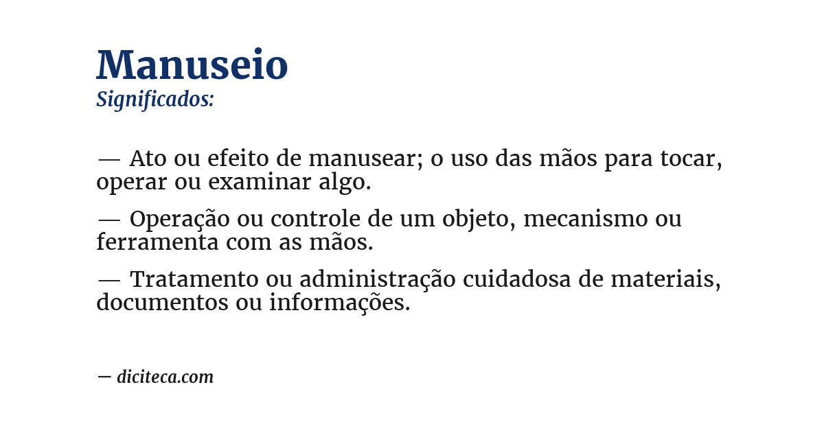 Significado de manuseio