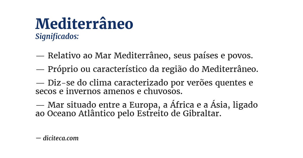 Significado de mediterrâneo